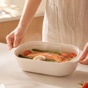 테리토 롱쿡실릿찜 멀티 플래티넘 백금 실리콘 찜기 전자레인지 1500ml