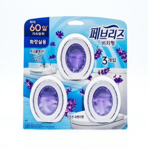 페브리즈 비치형 방향제 화장실용 탈취제 라벤더, 18.9ml, 4개