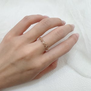 14k 컷팅 블룸 가든링 레이어드링 반지