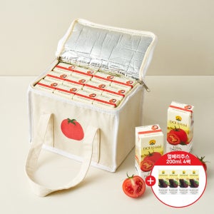 [건강선물] 쿨링백 에디션 도이캄 착즙 100% 토마토 무설탕 주스 200ml, 12개