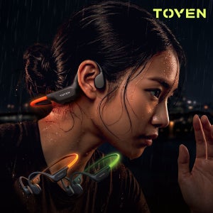 토븐 웨이브X S7 네온 LED 골전도 블루투스 무선 이어폰 MP3 러닝 야간 라이딩 운동