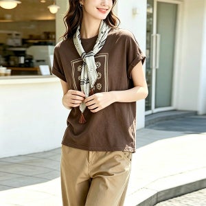 여성반팔티 스카프세트 마린룩 여름 가을 데일리룩 HZL-02089