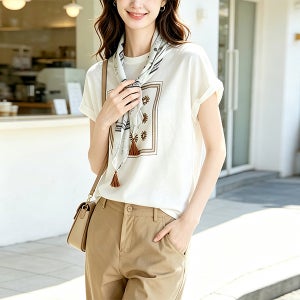 여성반팔티 스카프세트 마린룩 여름 가을 데일리룩 HZL-02089
