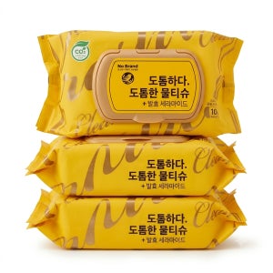 노브랜드 도톰한 물티슈 100매 24팩 저자극 캡형 대용량물티슈