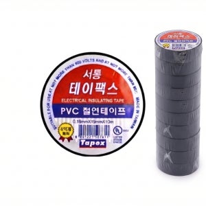 테이팩스 서통 PVC 전기 절연테이프 19mmx10m, 10개