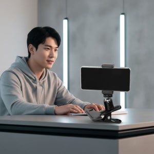 조은하우스 유튜브 영상 촬영용 스마트폰 책상 침대 집게형 고정 거치대 921109