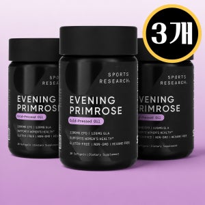 스포츠리서치 달맞이꽃 종자유 감마리놀랜산 오메가6 1300mg 30캡슐, 3개