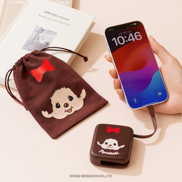 몬치치 대용량 미니 보조배터리 고속 충전 10000mAh 기내용 여행 몬치치 파우치증정