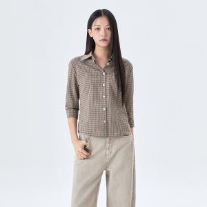 [미쏘] 7부 소매 정핏 크롭 셔츠_MIWYWG901G
