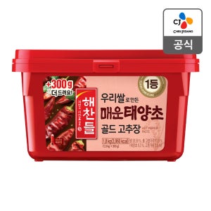 해찬들 매운 100% 우리쌀 태양초 고추장 1.8kg, 4개