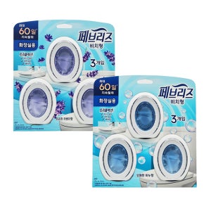 페브리즈 비치형 방향제 화장실용 탈취제 라벤더향 3+비누향3개, 37.8ml, 5개