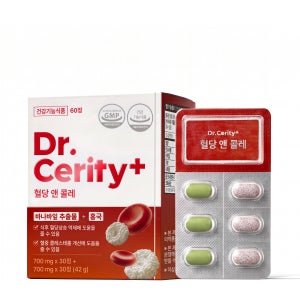닥터세리티 혈당앤콜레 혈당 콜레스테롤 LDL 개선 홍국 바나바잎 영양제 30정, 4개