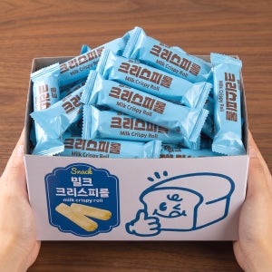 밀크 크리스피롤 15g 36개입 / 대용량과자 개별포장 간식 탕비실 사무실 회사 선물 벌크