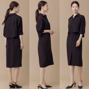 [지센] 여성 투피스형 레이어드 셔츠 원피스 LFOPQ804
