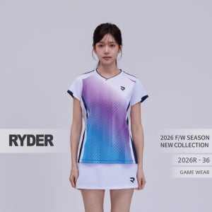 라이더 RYDER 2026R-36 배드민턴 경기복 반팔 피클볼 남녀공용 탁구 스쿼시 티셔츠