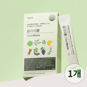 클리어뮨 곰보배추 삼백초 쑥부쟁이 도라지 유산균 엘더베리 온가족 액상스틱 15포, 1개