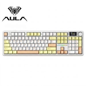 AURA 독거미 F108 Pro 기계식 키보드 무선 블루투스 조명 노브 게이밍