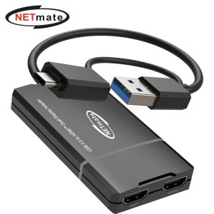 강원전자 넷메이트 USB3.0 to 듀얼 HDMI 컨버터 NM-UHM01