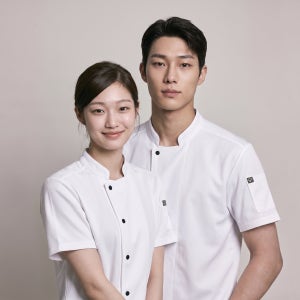 퍼블릭스테이션 올 메쉬 조리복 반팔 여름 주방 쉐프복 웨어 유니폼 쿡 쉐프 화이트