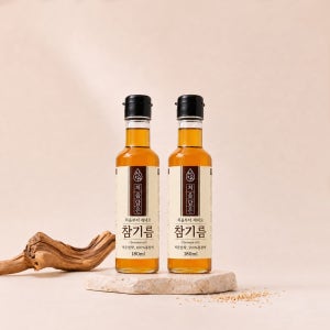 HACCP인증 저온압착 처음담은 참기름 180ml, 2개