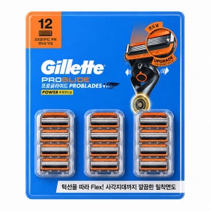 질레트 프로글라이드 파워 5중 미세진동 면도날 12개입