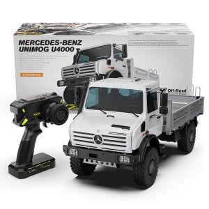 RLAARLO U4000 RC카 벤츠 유니목 트럭 오프로드 1:7 화이트, 브러시리스