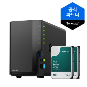 시놀로지 나스 DS225+ NAS 2베이 24TB(12TBx2) HAT3310 HDD 포함