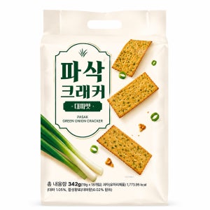 [미래홀딩스] 바삭한 대파맛 파삭크래커 342g, 3개