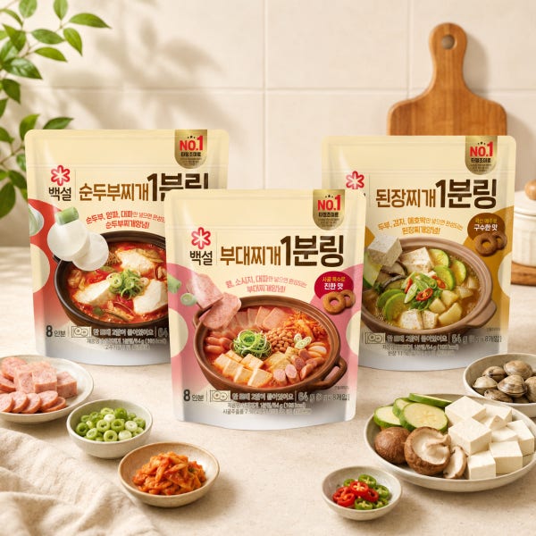 1분링 찌개 조미료 택3 부대찌개 순두부찌개 된장찌개 64g (총 192g)