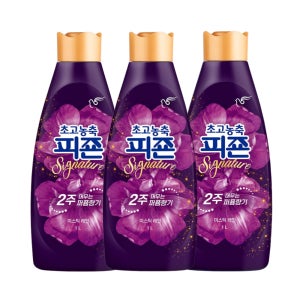 초고농축 피죤 섬유유연제 시그니처 퍼퓸향기 미스틱레인, 1L, 3개