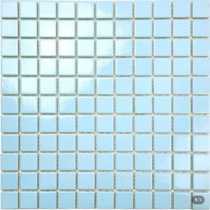 정사각 자기질 모자이크 타일 유광 11장 25mm, 25-023 연하늘