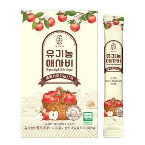 물한방울 넣지않은 자연비책 애사비 유기농 사과식초 애플사이다비니거 스틱, 15ml, 120개