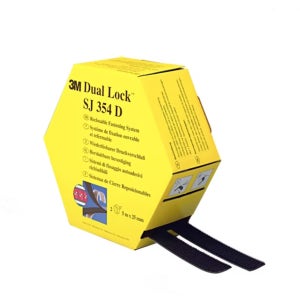 3M 듀얼락 SJ354D 버섯머리 초강력 벨크로 테이프 25mm x 5m 블랙