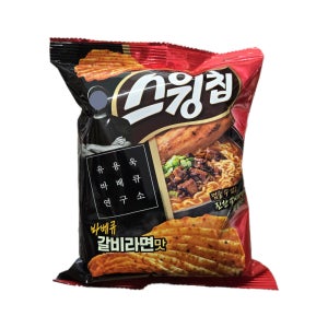 오리온 스윙칩 바베큐 갈비라면맛 105g 1개
