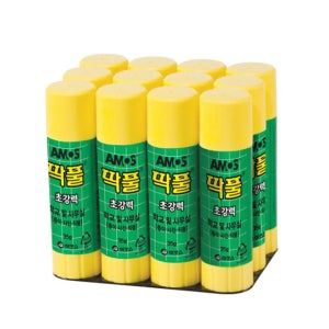 아모스 딱풀 35g 1갑 12개입 투명 고체풀 국산