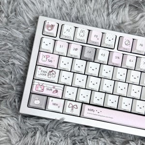 미피 키캡 그레이핑크 미피 키캡 측면 투과 열승화 체리 프로파일