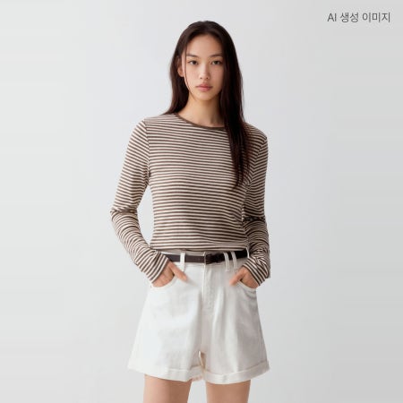 [스파오][코튼스판] 골지 긴팔티_SPLWG49G01