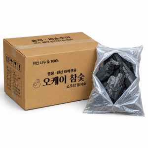 오케이 참숯 검탄 봉지숯 17.6kg 숯 캠핑 바베큐 구이용 펜션용