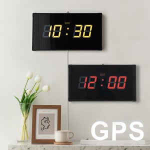 GPS 위성 전파 수신 LED 벽시계 무타공 사무실 무소음 벽걸이 디지털 전자달력 개업선물