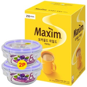 동서식품 맥심 모카골드 커피믹스 210T+오븐락찬기2개세트