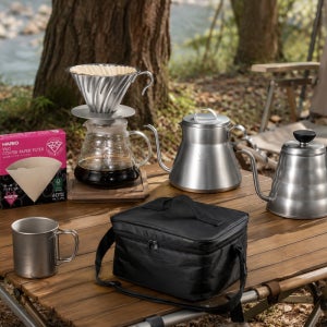 하리오 V60 아웃도어 야외 커피세트 베이직 아웃도어 캠프 드립커피 선물용 O-VOCB