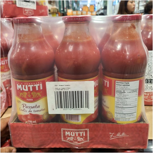코스트코 MUTTI 파사타 토마토 퓨레 796ml x 6개 무띠 소스 파스타 스파게티