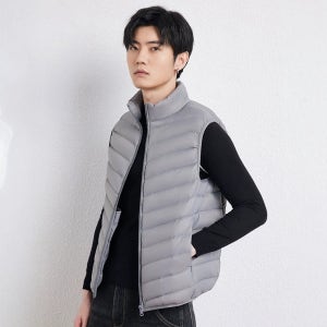 남성 경량패딩조끼 스탠드칼라 다운베스트 얇은 그레이 M