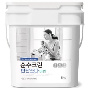 순수크린 워싱소다 버킷 5kg x 1개 탄산소다 100%프리미엄 세탁세제 초강력 세탁보조제