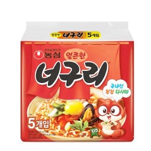농심 너구리 라면 (얼큰한맛) (멀티) 120g, 5개