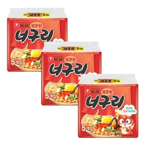 농심 너구리 라면 (얼큰한맛) (멀티) 120g, 15개