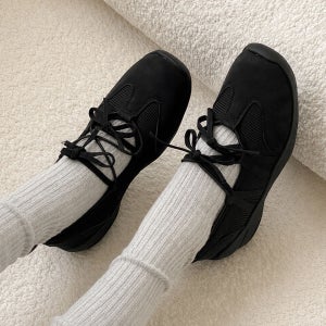 메리제인 운동화 발레코어 리본 키높이 속굽 통굽 플랫폼 스니커즈 6CM