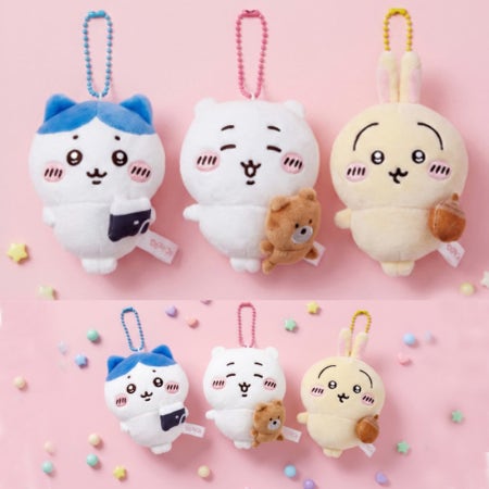 먼작귀 치이카와 인형 키링 하치와레 우사기 스트레스볼 키링 10cm 귀여운 동물 가방고리