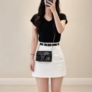 구찌 디오니서스 블랙 페이턴트 레더 슈퍼 미니 크로스 795368
