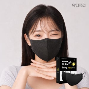 닥터퓨리 KFAD 비키 비말차단 새부리형 마스크 25매 대형, 블랙, 4개